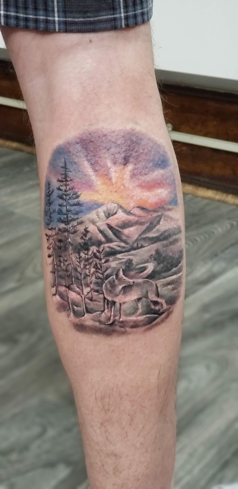 Wolf Mountains Sunrise Tattoo