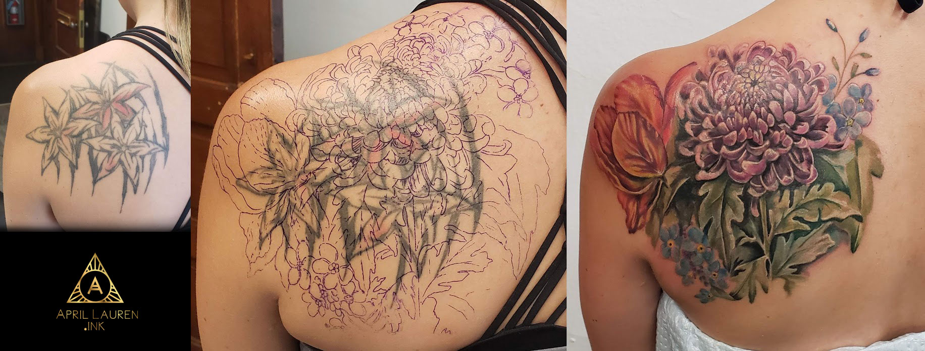 Chrysanthemum Correction Tattoo