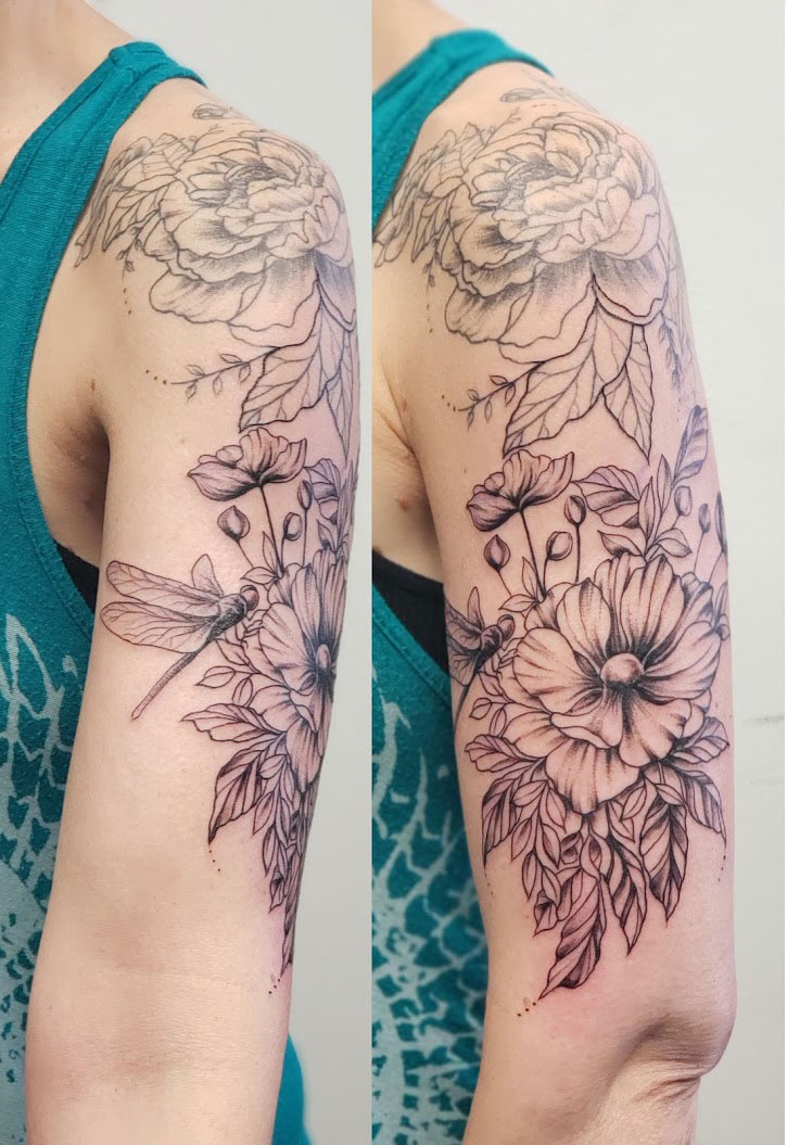 Floral Tattoos by April Lauren, A Tattoo Artist in