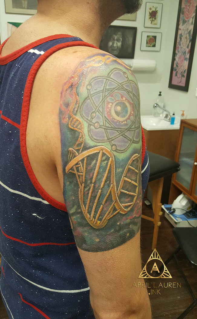 Atom Helix Tattoo