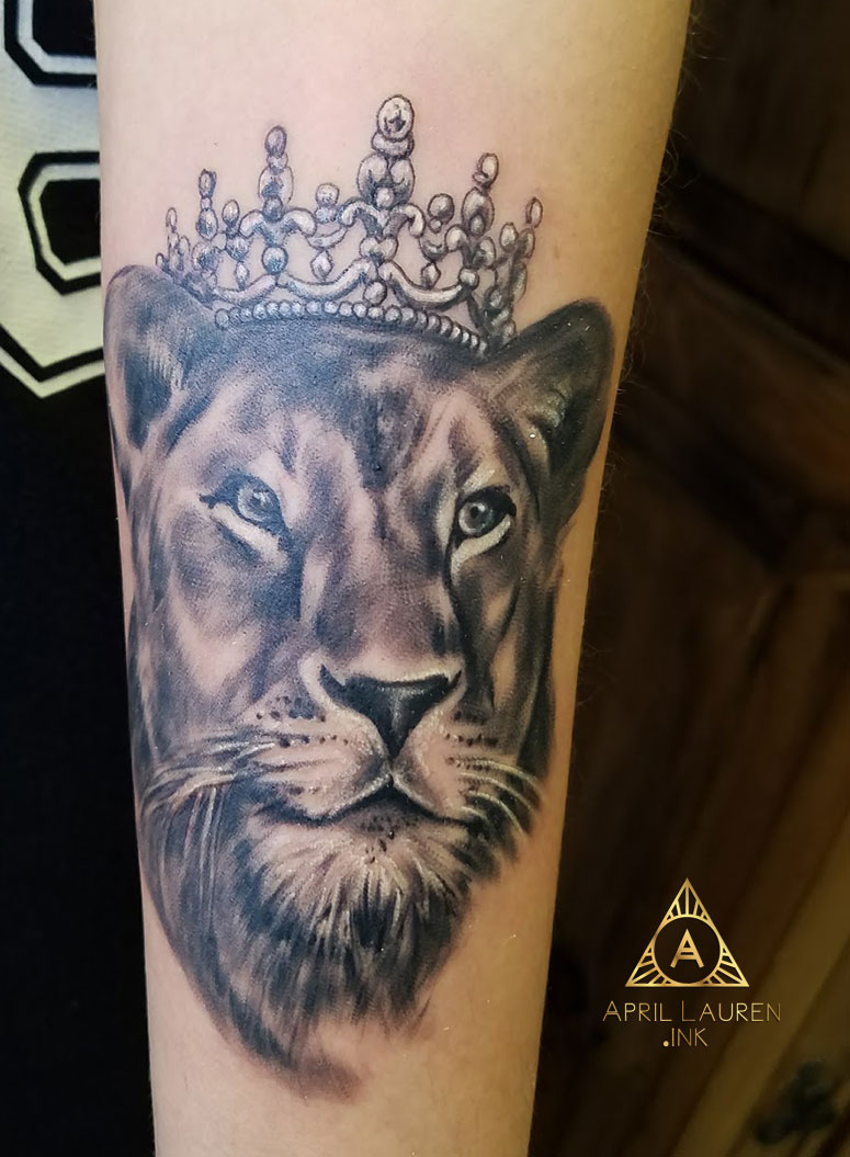 Lioness Crown Tattoo
