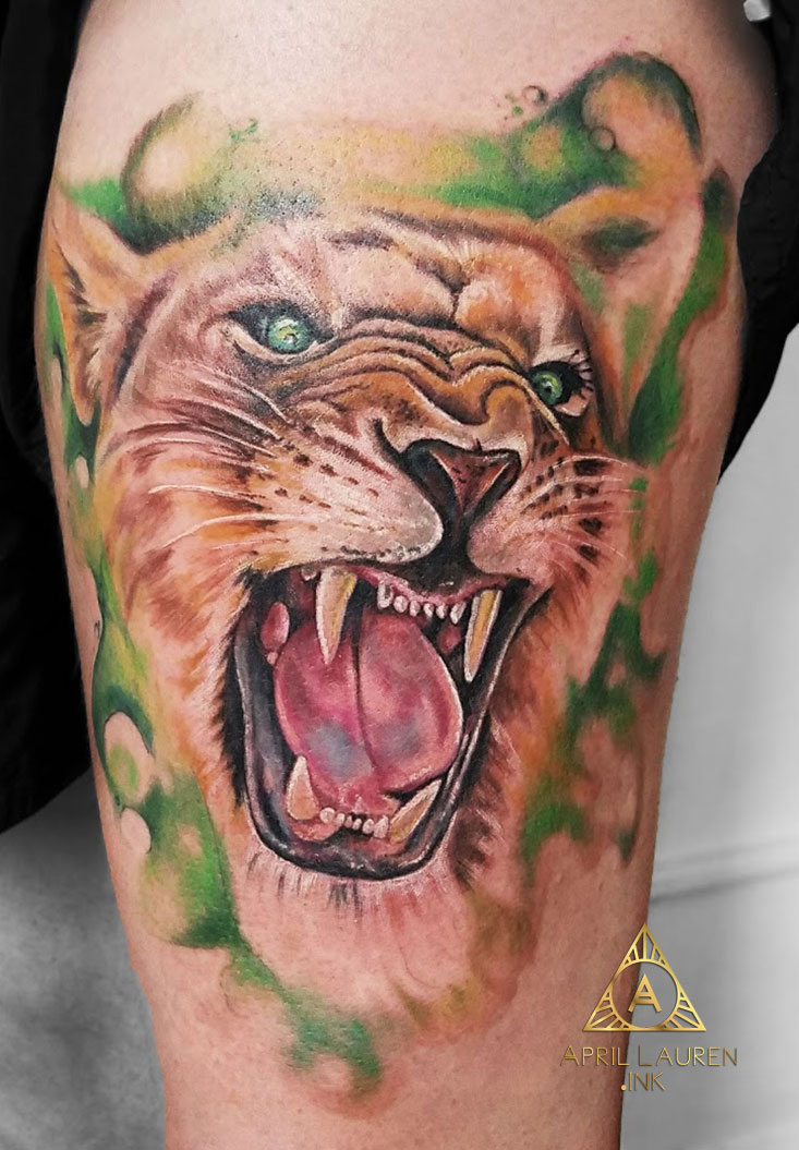 Tiger Green Eyes Tattoo