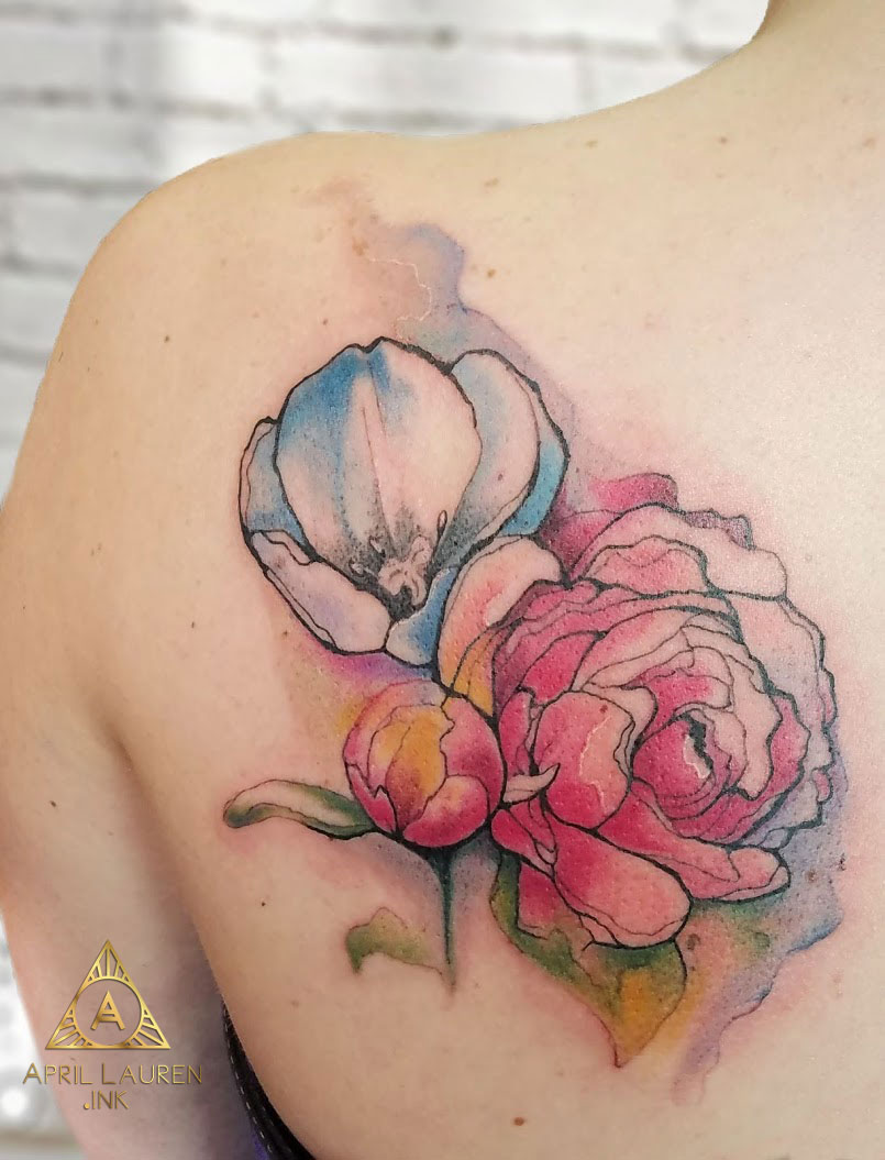 Floral Tattoos by April Lauren, A Tattoo Artist in