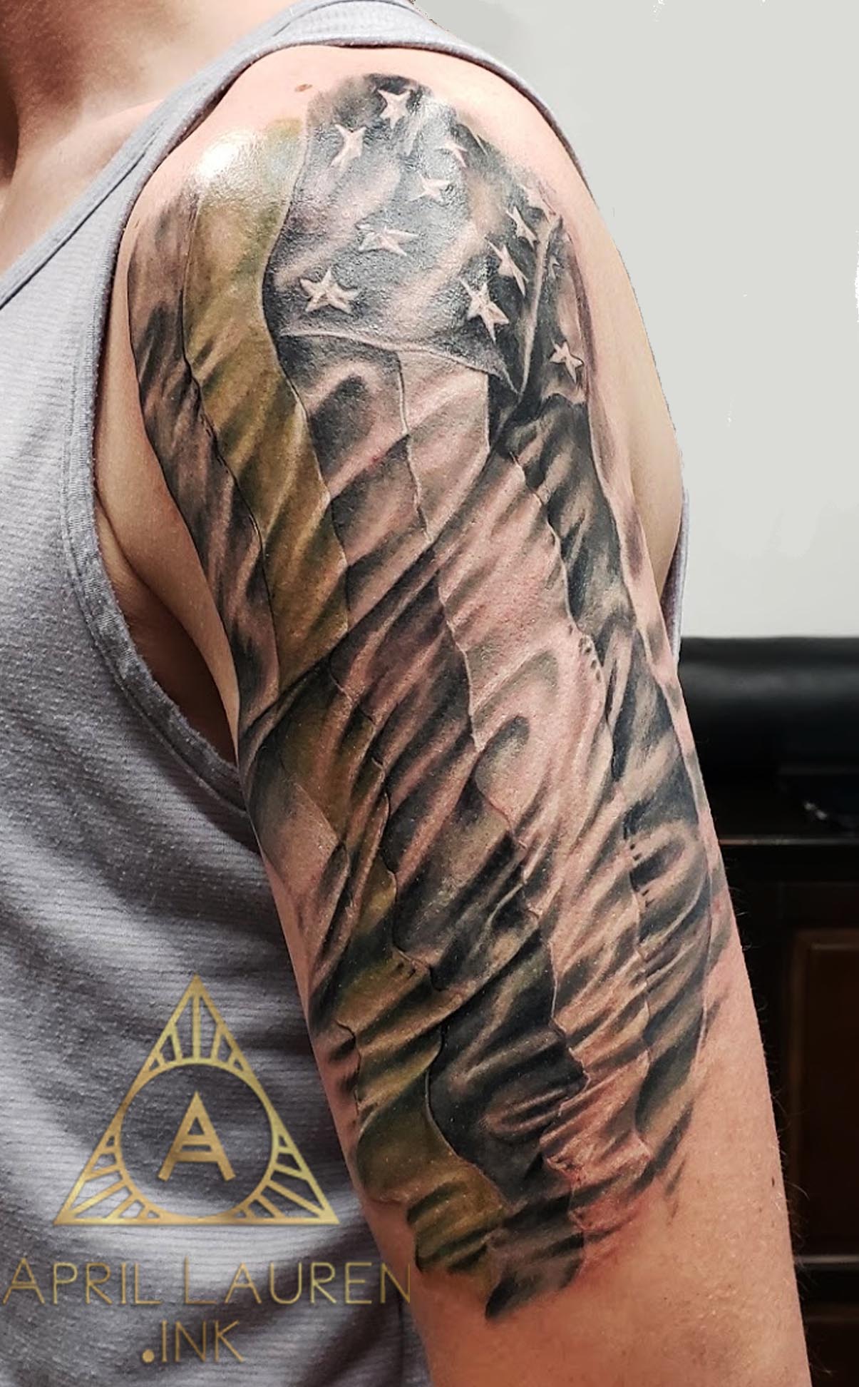 American Army Flag with Tattoo
